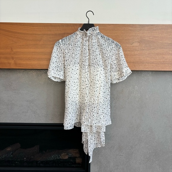 NWT Rebecca Taylor Scattered Star Silk Wrap Blouse, Size 8 - Picture 14 of 16